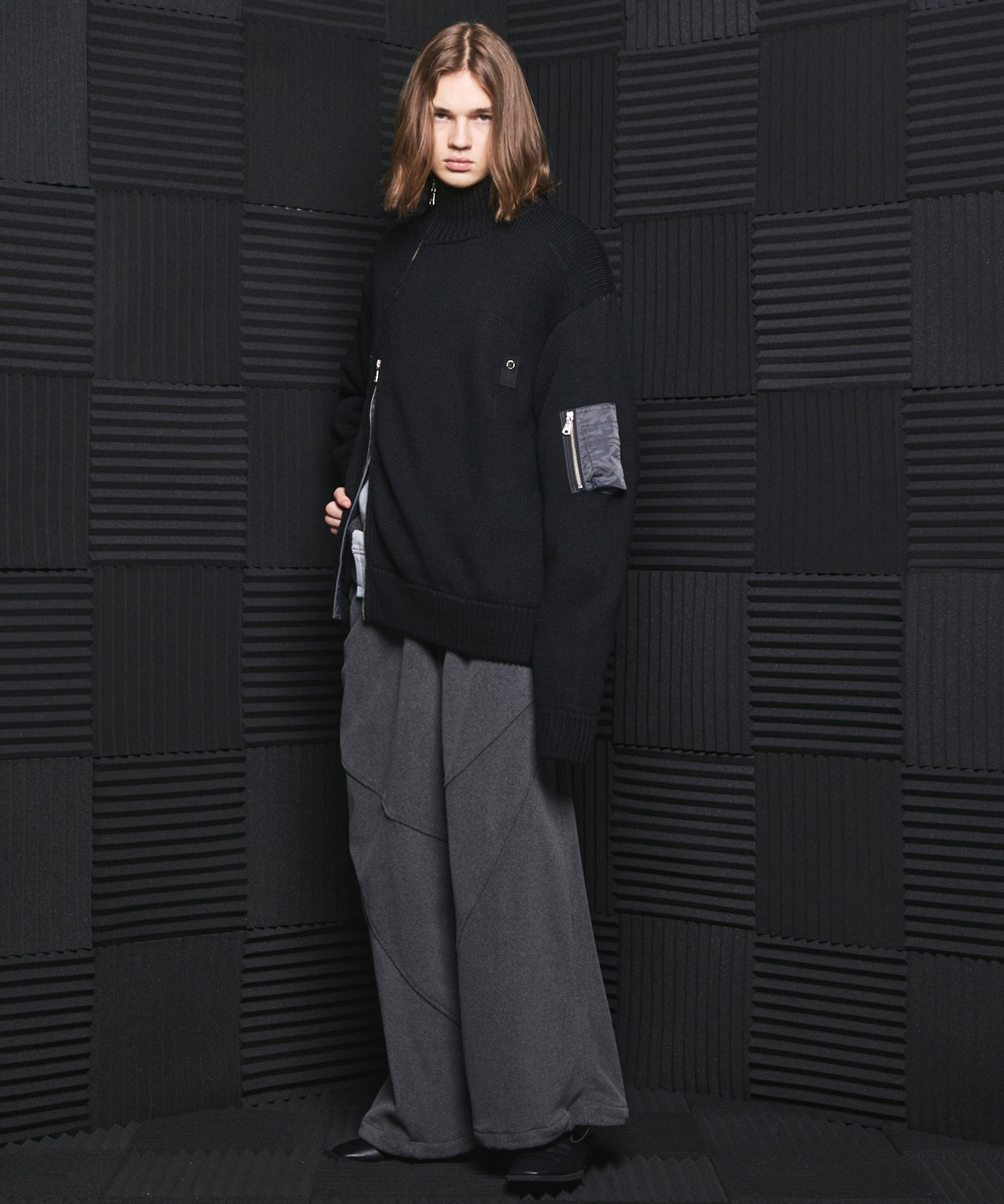 Airy Striped Gabardine Prime-Over Short-sleeved Shirt