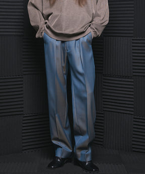4 Colors Chambray Washable Wool One Tuck Straight Pants