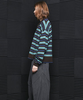 Airy Striped Gabardine Prime-Over Short-sleeved Shirt