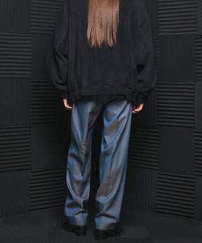 4 Colors Chambray Washable Wool One Tuck Straight Pants