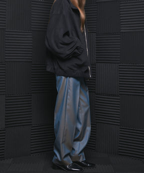 4 Colors Chambray Washable Wool One Tuck Straight Pants