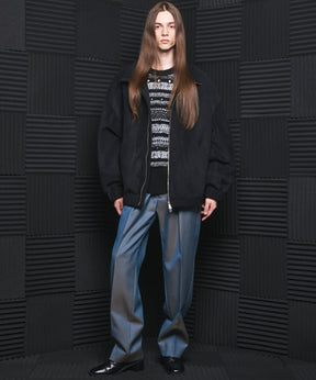 4 Colors Chambray Washable Wool One Tuck Straight Pants