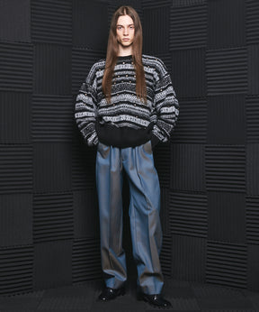 4 Colors Chambray Washable Wool One Tuck Straight Pants