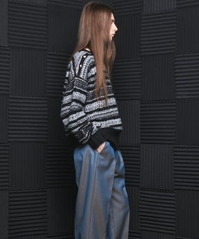 【26AW PRE-ORDER】Fair Isle Border Prime-Over Crew Neck Sweater