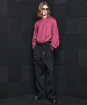 4 Colors Chambray Washable Wool Prime-Wide One Tuck Wide Pants
