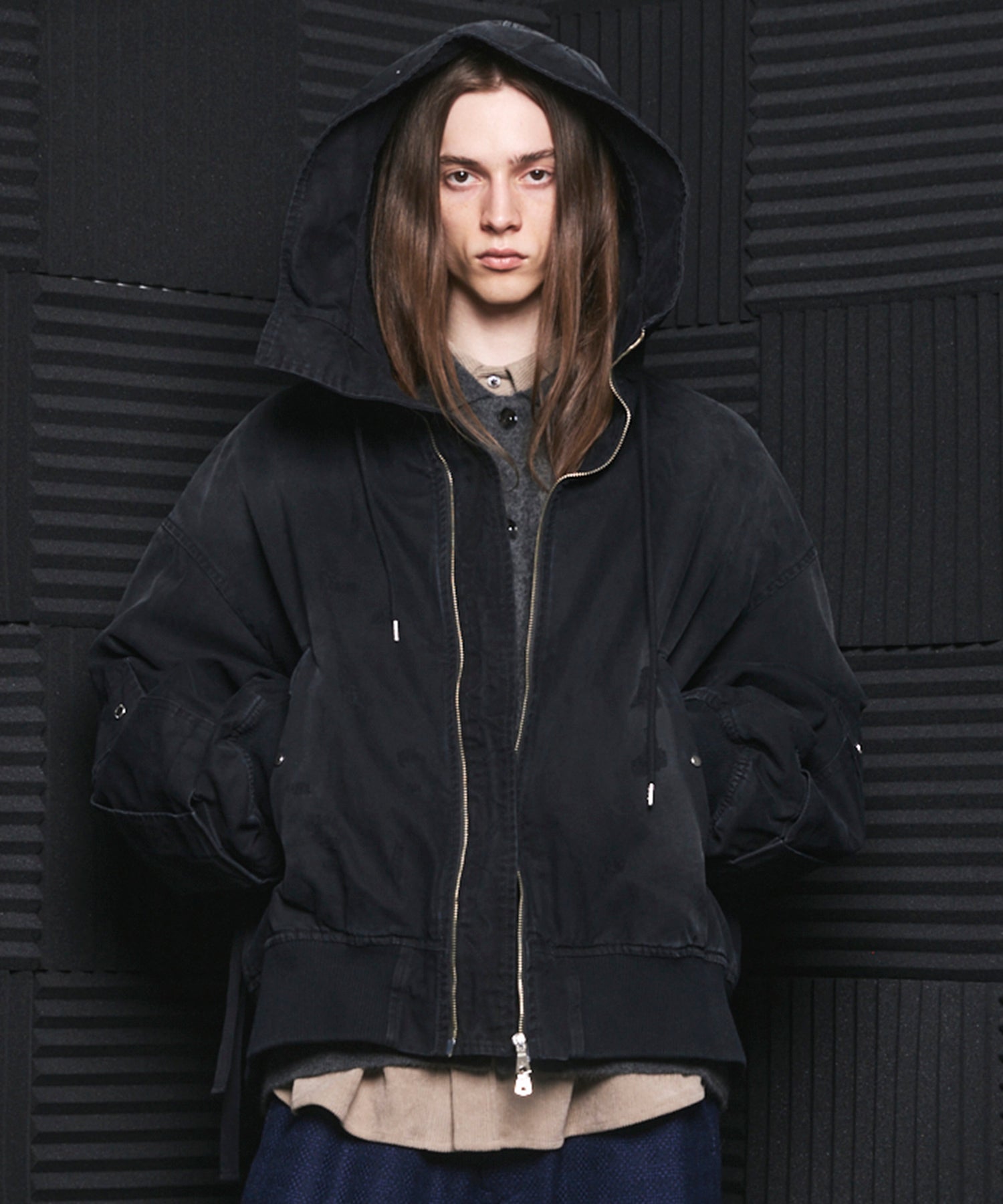 【26AW 預購】Cargo Pocket 鴨布料 Prime-Over 拉鏈連帽外套襯衫式夾克