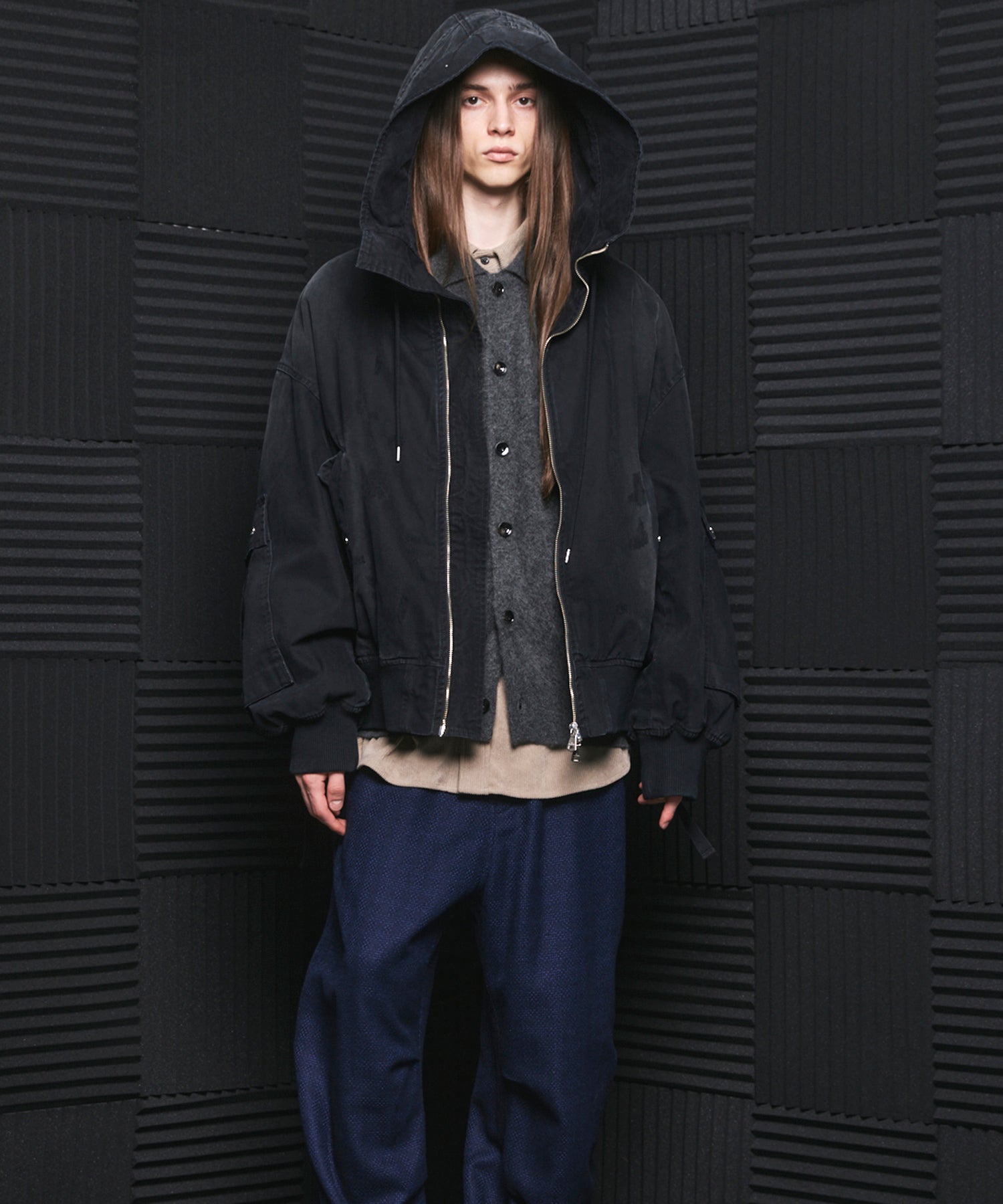 【26AW 預購】Cargo Pocket 鴨布料 Prime-Over 拉鏈連帽外套襯衫式夾克