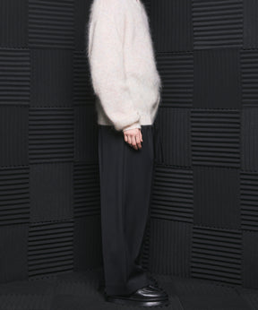 4 Colors Chambray Washable Wool Prime-Wide One Tuck Wide Pants