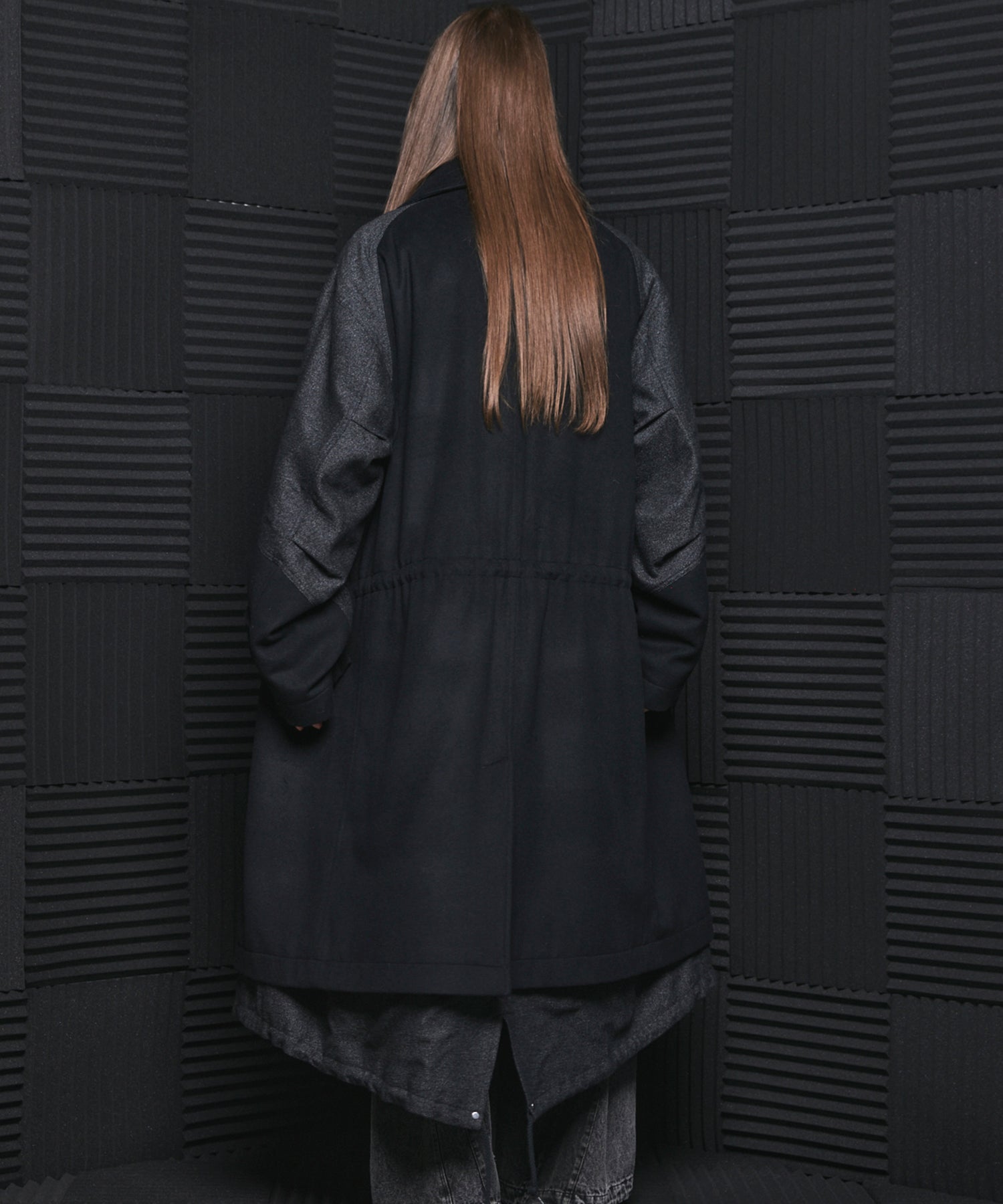 [26AW PRE-ORDER] Sheep leather melton combination prime over half coat