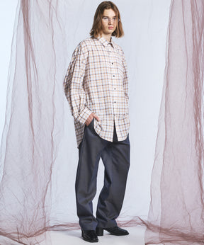 4 Colors Chambray Washable Wool One Tuck Straight Pants