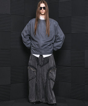 【26SS PRE-ORDER】T/W Sheer Stripe Prime-Over Side Slit Pullover Shirt