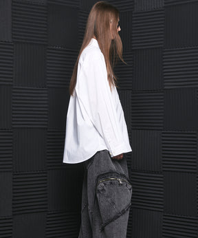 Airy Striped Gabardine Prime-Over Short-sleeved Shirt