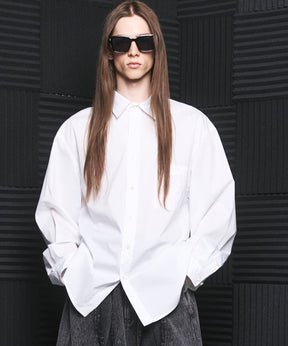 Airy Striped Gabardine Prime-Over Short-sleeved Shirt