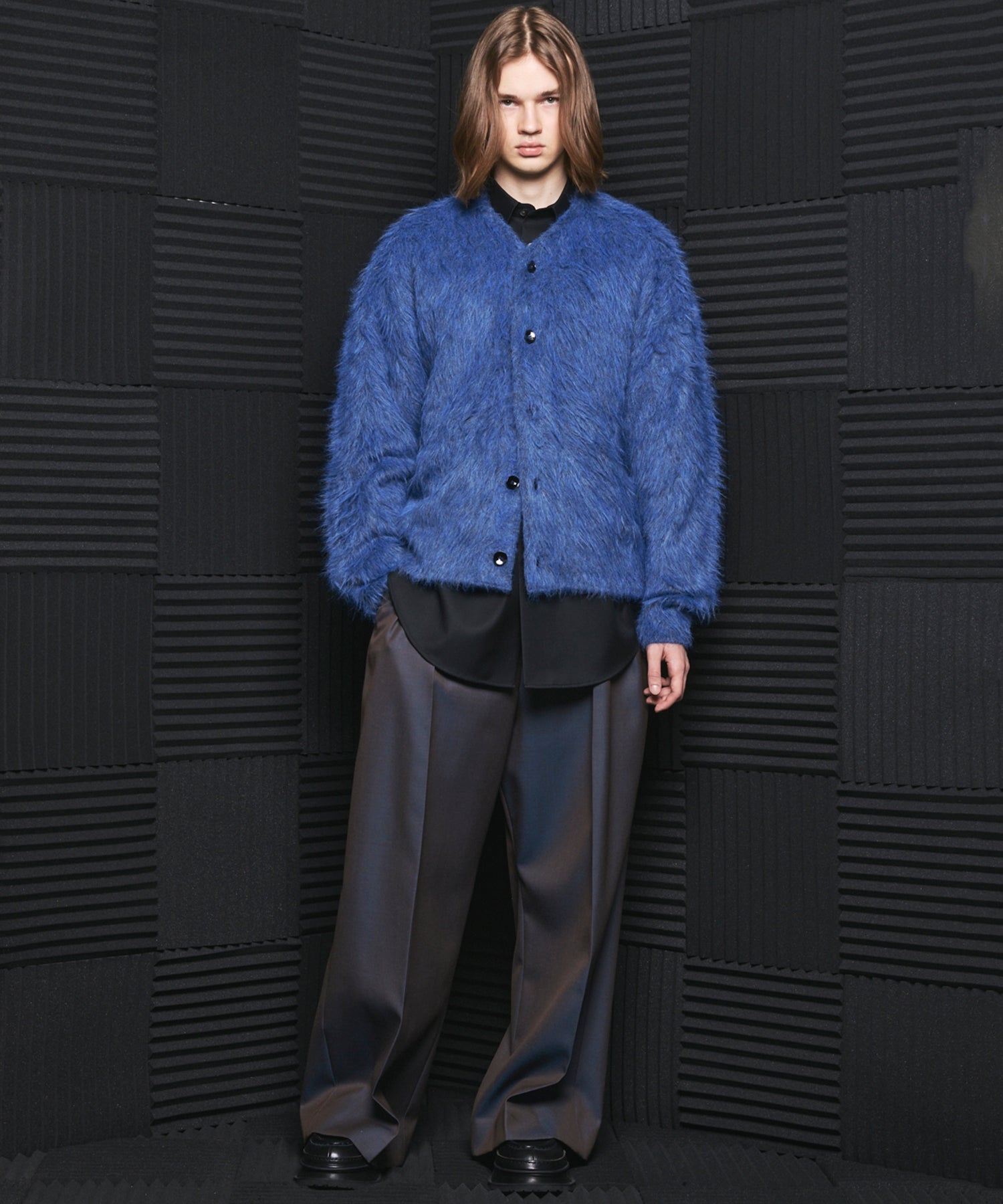 4 Colors Chambray Washable Wool Prime-Over Regular Collar Shirt Coat