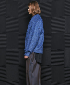 【26AW PRE-ORDER】シャギーニットプライムオーバーYネックカーディガン