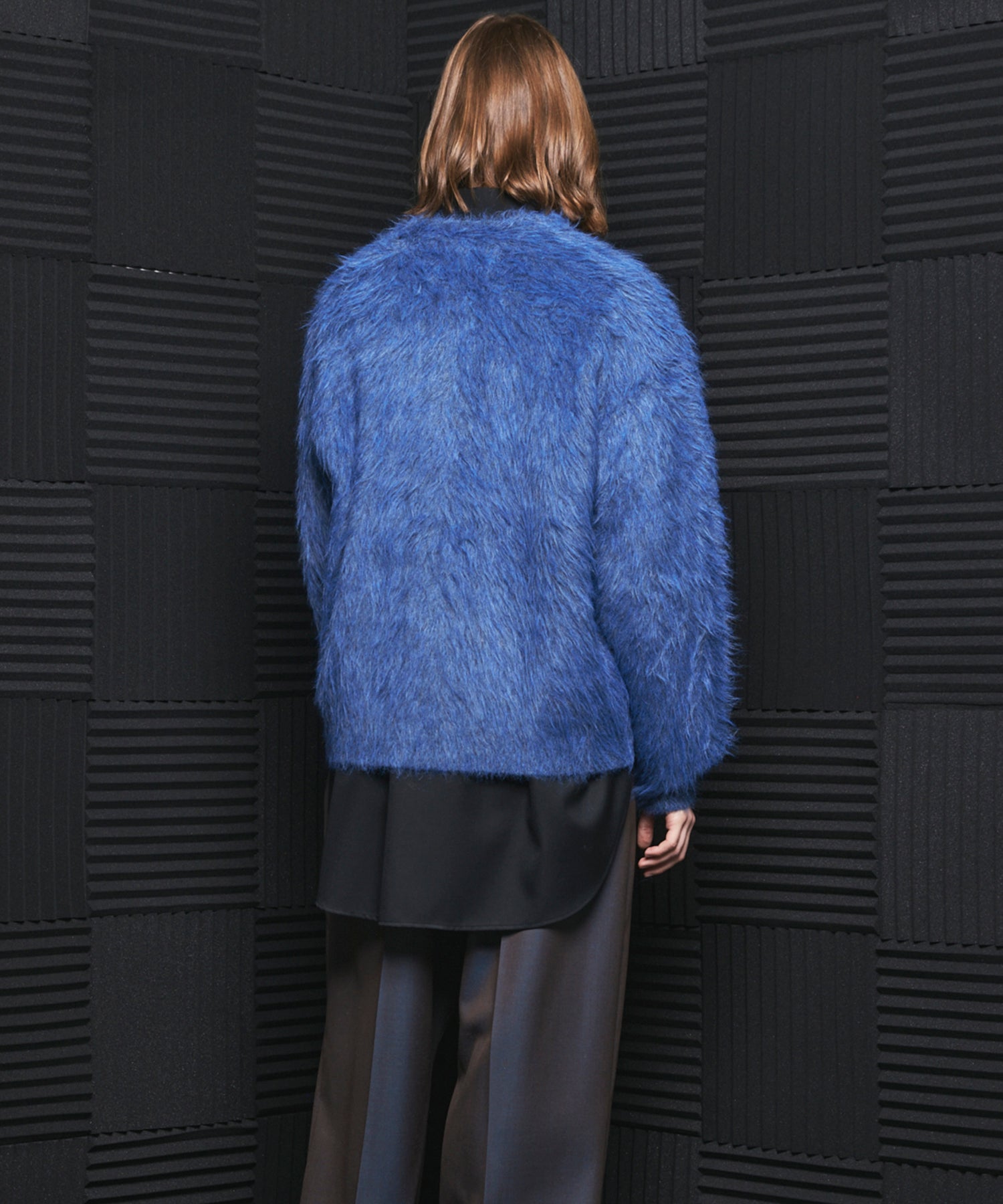 【26AW PRE-ORDER】シャギーニットプライムオーバーYネックカーディガン