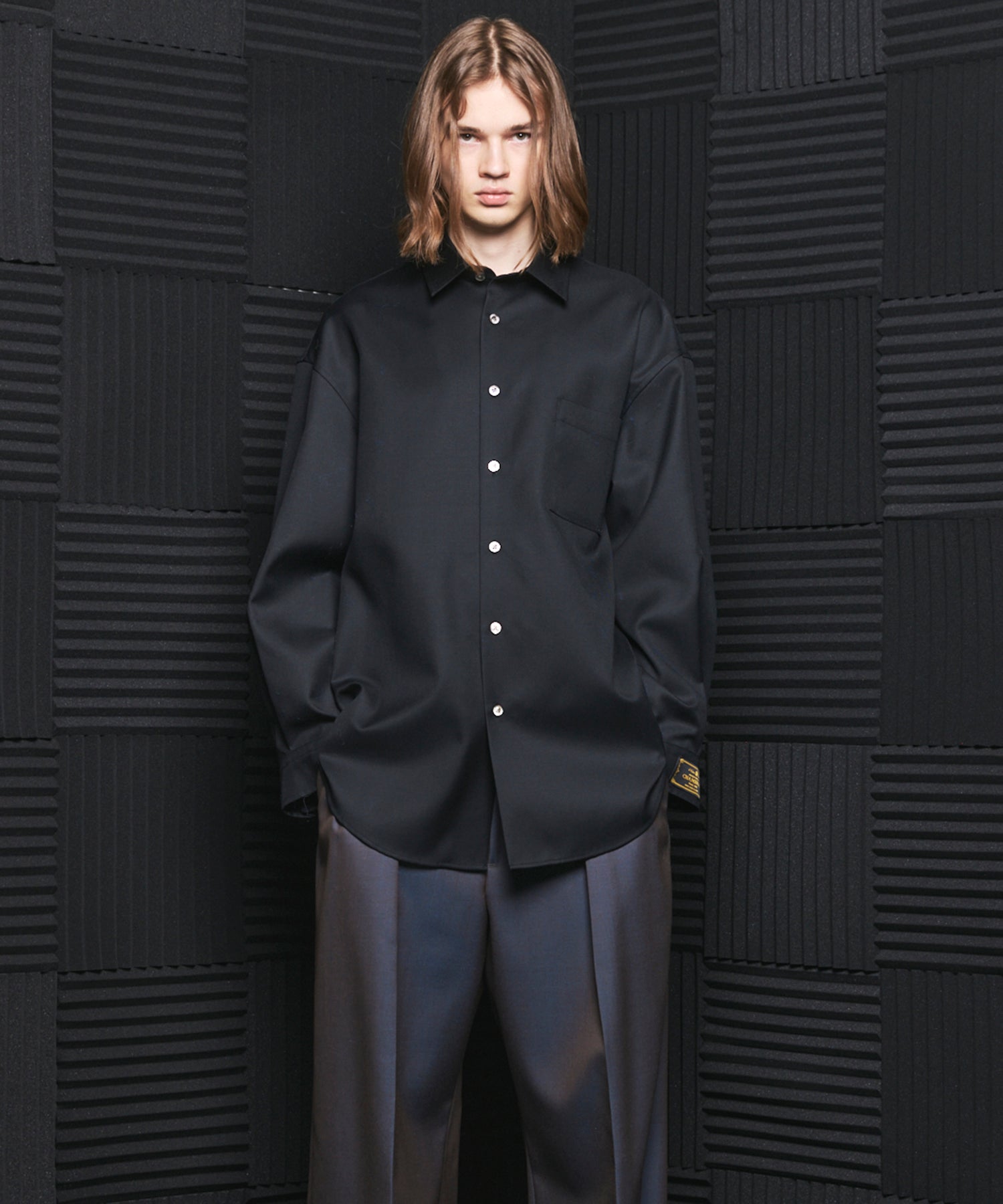 4 Colors Chambray Washable Wool Prime-Over Regular Collar Shirt Coat