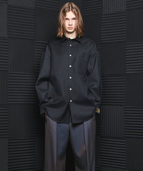 4 Colors Chambray Washable Wool Prime-Over Regular Collar Shirt Coat