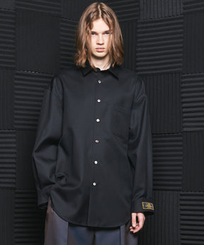 4 Colors Chambray Washable Wool Prime-Over Regular Collar Shirt Coat