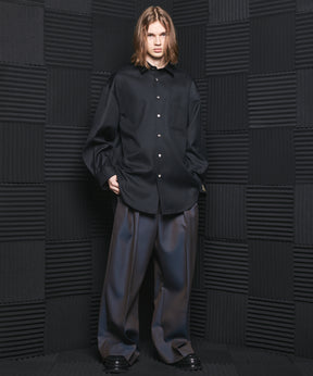 4 Colors Chambray Washable Wool Prime-Over Regular Collar Shirt Coat