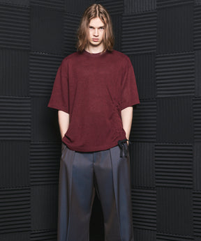 Russell Mesh Prime-Over Asymmetrical Shirring T-shirt