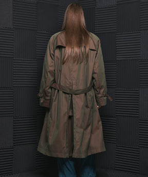 【26AW PRE-ORDER】120/2/2 Suvin Cotton Gabardine Prime-Over Leather Collar Trench Coat