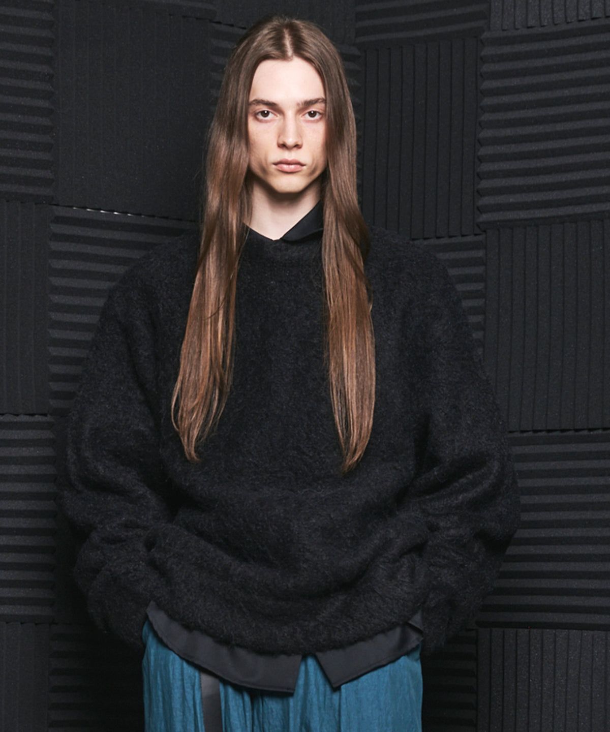 【26AW PRE-ORDER】メランジブークレーニットプライムオーバークルーネックセーター
