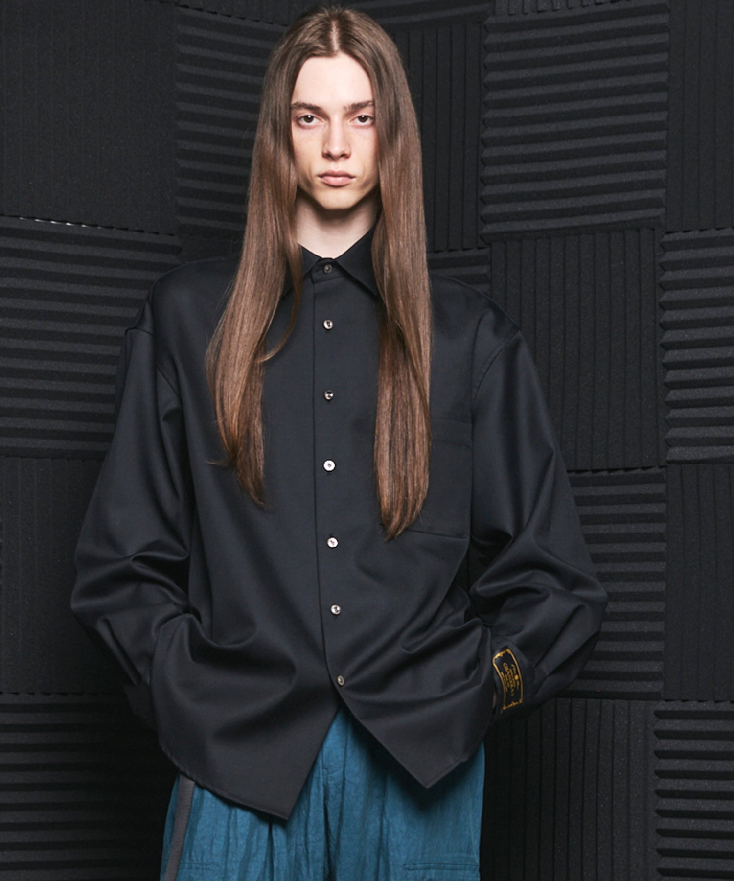 4 Colors Chambray Washable Wool Prime-Over Regular Collar Shirt