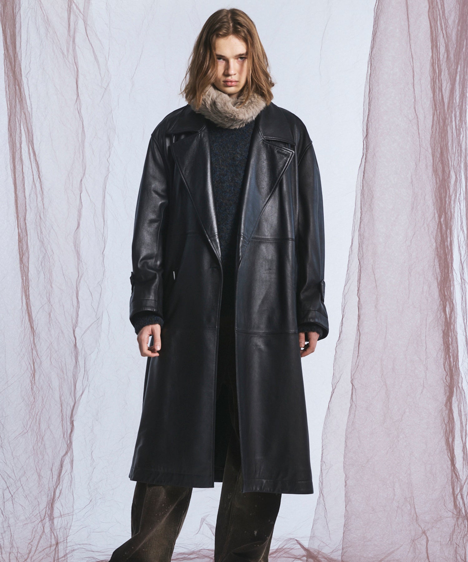【26AW PRE-ORDER】Sheep Leather Prime-Over Long coat