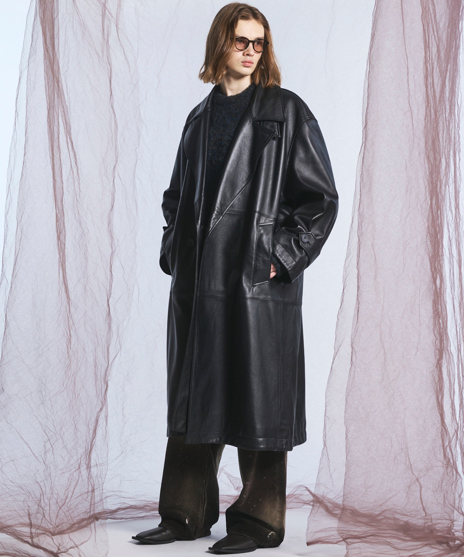 【26AW PRE-ORDER】Sheep Leather Prime-Over Long coat