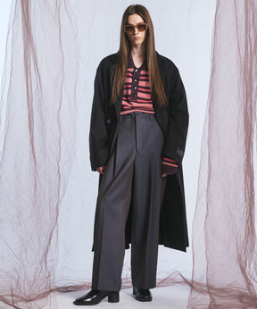 Airy Striped Gabardine Prime-Over Short-sleeved Shirt