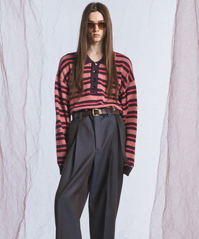 Airy Striped Gabardine Prime-Over Short-sleeved Shirt