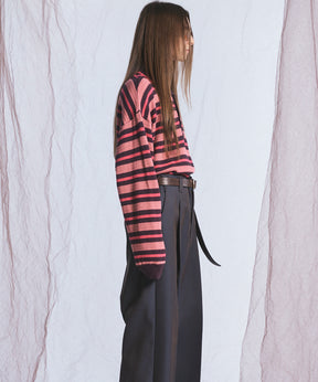 Airy Striped Gabardine Prime-Over Short-sleeved Shirt