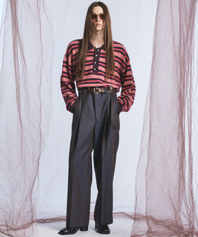 Airy Striped Gabardine Prime-Over Short-sleeved Shirt