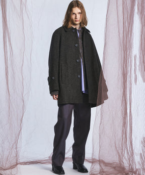 【26AW PRE-ORDER】【イタリアンデッドストックファブリック】プライムオーバーラグランスリーブハーフコート