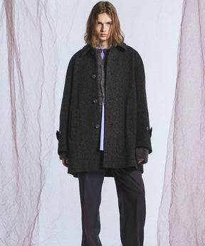 【26AW PRE-ORDER】【イタリアンデッドストックファブリック】プライムオーバーラグランスリーブハーフコート