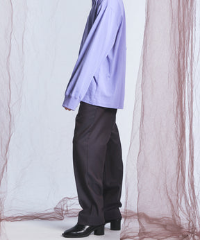 4 Colors Chambray Washable Wool One Tuck Straight Pants