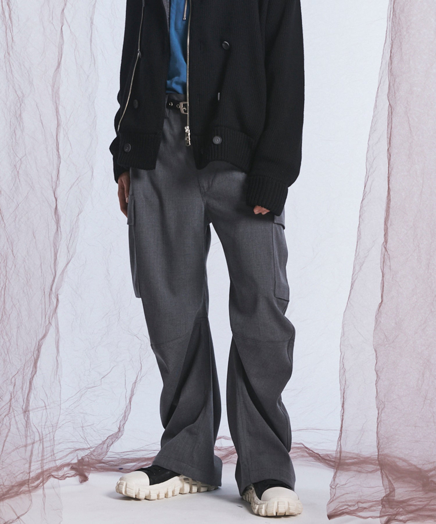 [26AW PRE-ORDER] Banana Curve Silhouette Prime-Wide Cargo Trousers