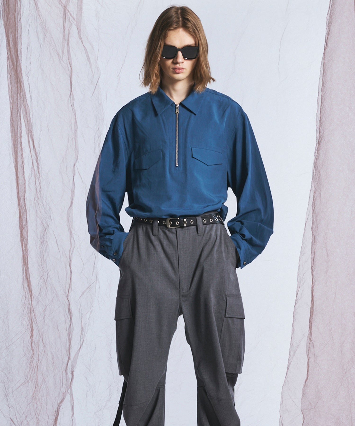 [26SS PRE-ORDER] Airy Striped Gabardine Prime-Over Short-sleeved Shirt