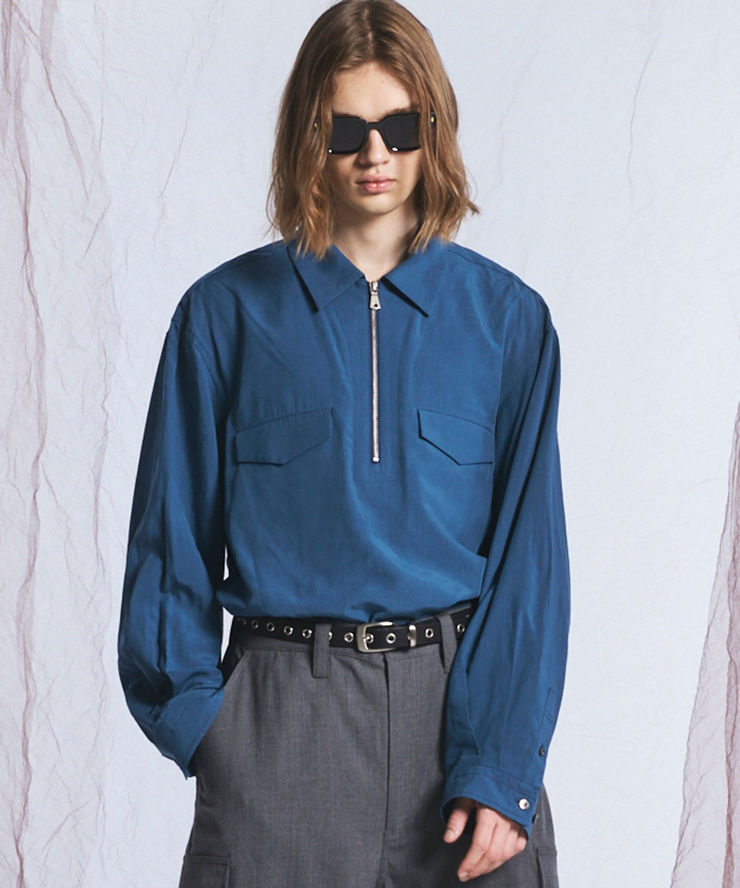 [26SS PRE-ORDER] Airy Striped Gabardine Prime-Over Short-sleeved Shirt