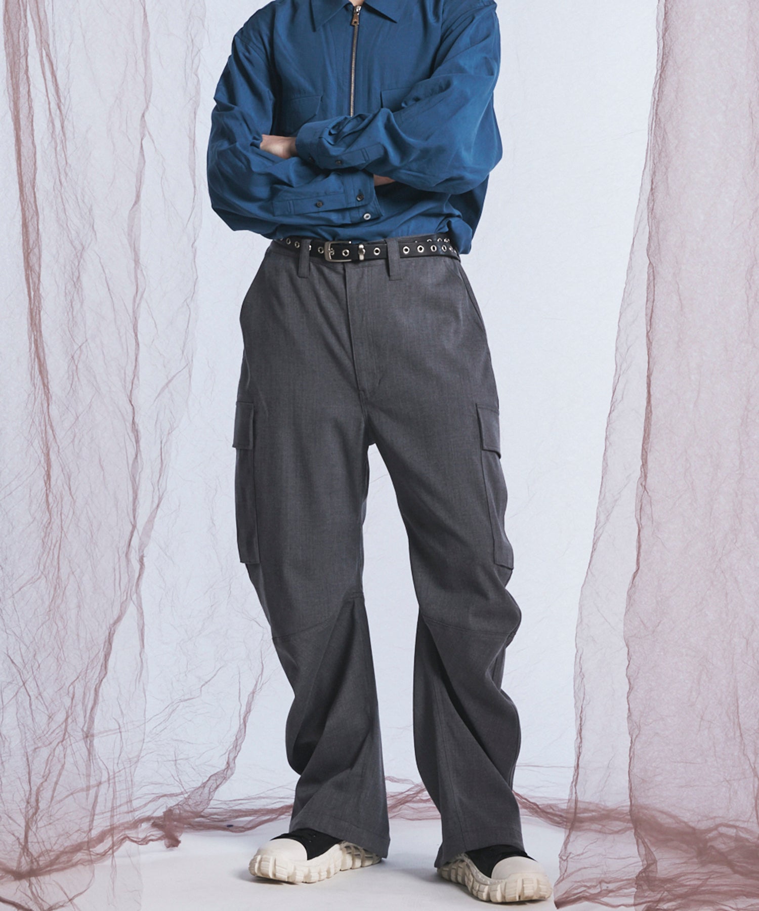 [26AW PRE-ORDER] Banana Curve Silhouette Prime-Wide Cargo Trousers