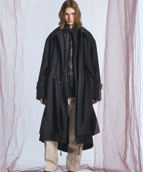 [26AW PRE-ORDER] Sheep leather melton combination prime over half coat