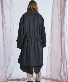 [26AW PRE-ORDER] Sheep leather melton combination prime over half coat