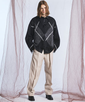 4 Colors Chambray Washable Wool One Tuck Straight Pants