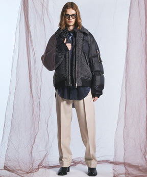 【26AW PRE-ORDER】Glossy Velour Prime-Over Long Sleeve Shirt Coat