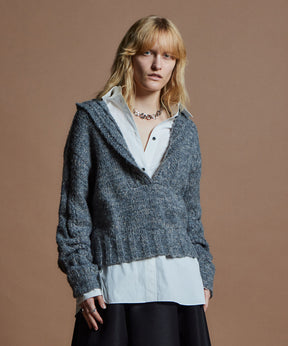 【26WINTER PRE-ORDER】Cable Hoodie Short Knit