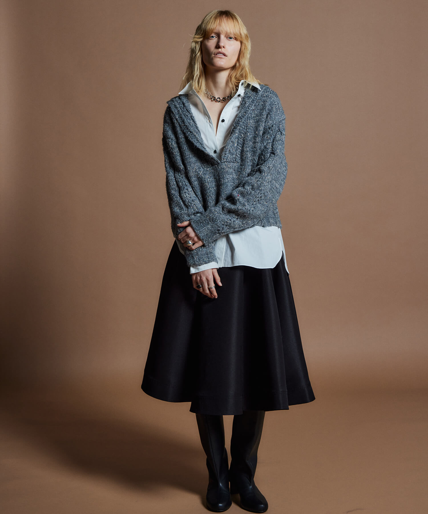 【26WINTER PRE-ORDER】Cable Hoodie Short Knit