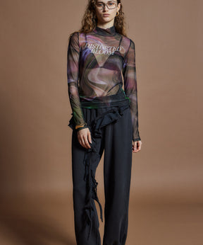 【26WINTER PRE-ORDER】DISTORTED BLOOM Logo Sheer Top
