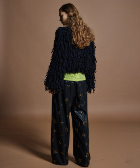 【26WINTER COLLECTION】Beads embroidery Leather Pants