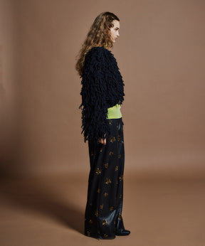 【26WINTER COLLECTION】Beads embroidery Leather Pants